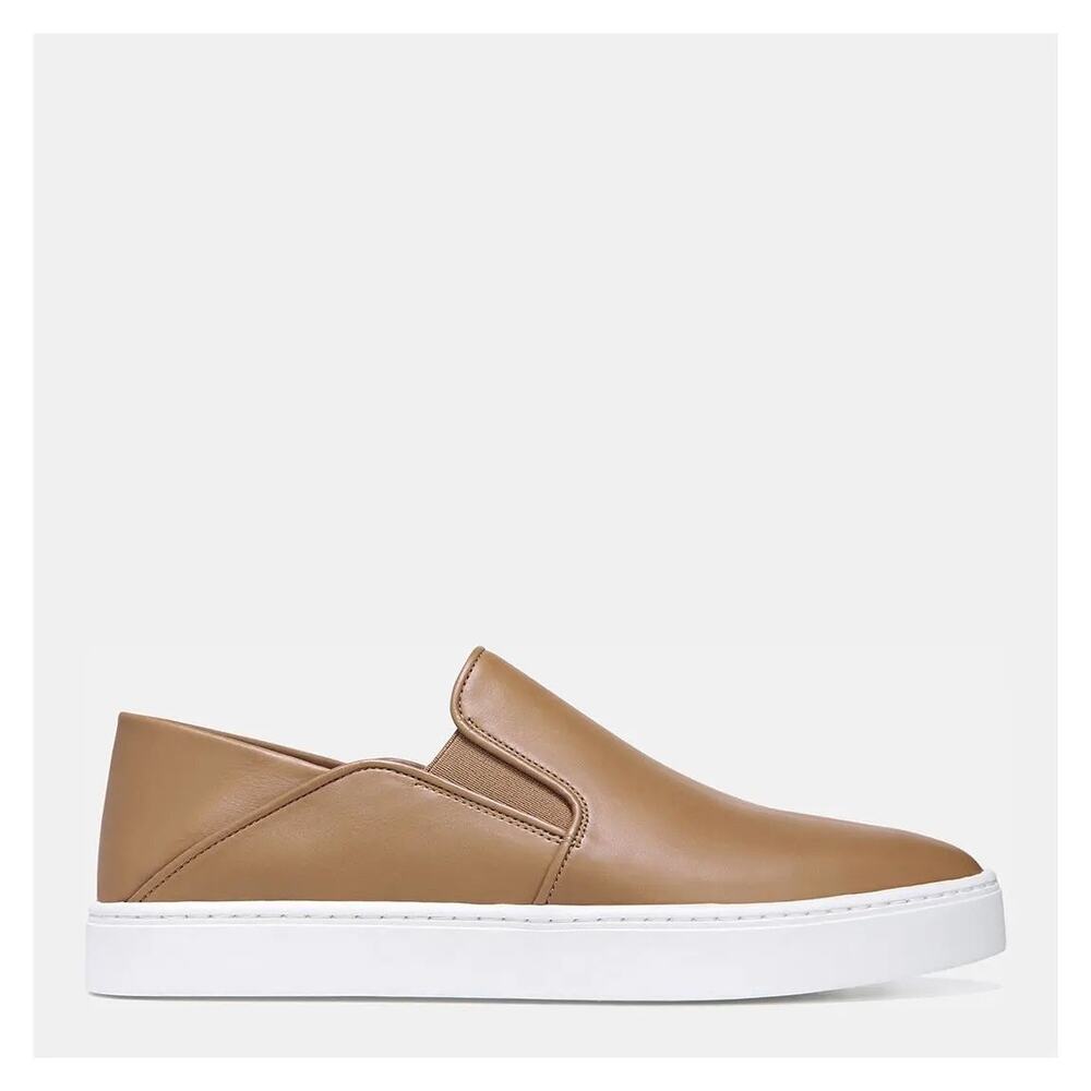Vince Women’s Garvey Leather Slip-On Sneakers Brown Size 9.5